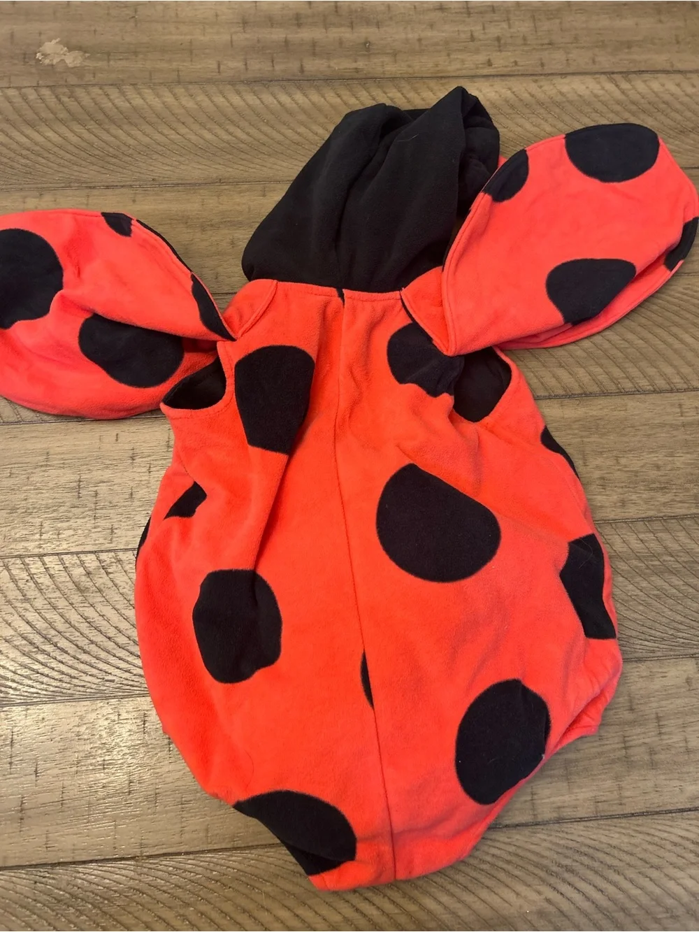 18M Toddler Ladybug One-Piece Hooded Costume - Red and Black